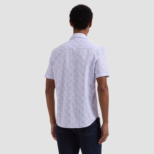 Bugatchi Miles OoohCotton® Leaf Print Short-Sleeve Shirt