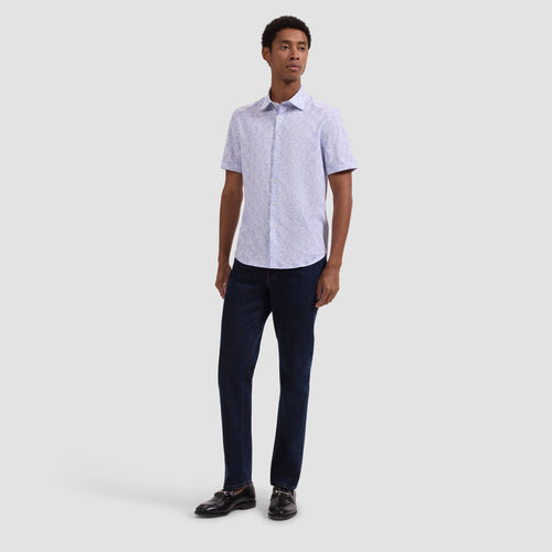 Bugatchi Miles OoohCotton® Leaf Print Short-Sleeve Shirt
