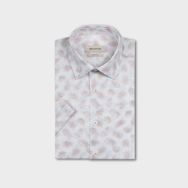 Bugatchi Milo OoohCotton® Leaf Print Short-Sleeve Shirt