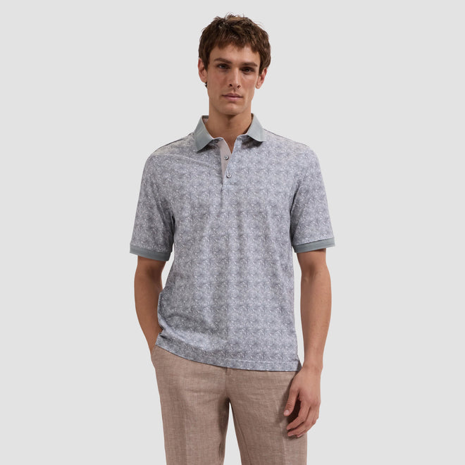 Bugatchi Vasco OoohCotton® Leaf Print Polo Shirt