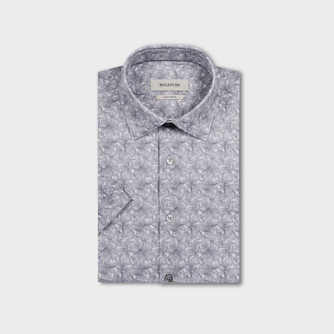 Bugatchi Miles OoohCotton® Leaf Print Short-Sleeve Shirt