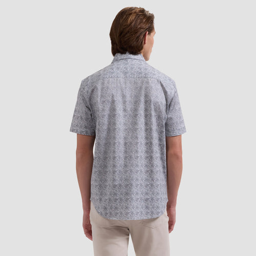 Bugatchi Miles OoohCotton® Leaf Print Short-Sleeve Shirt