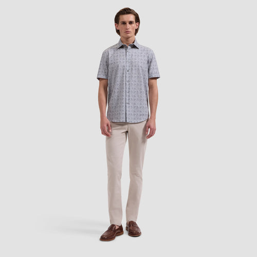 Bugatchi Miles OoohCotton® Leaf Print Short-Sleeve Shirt