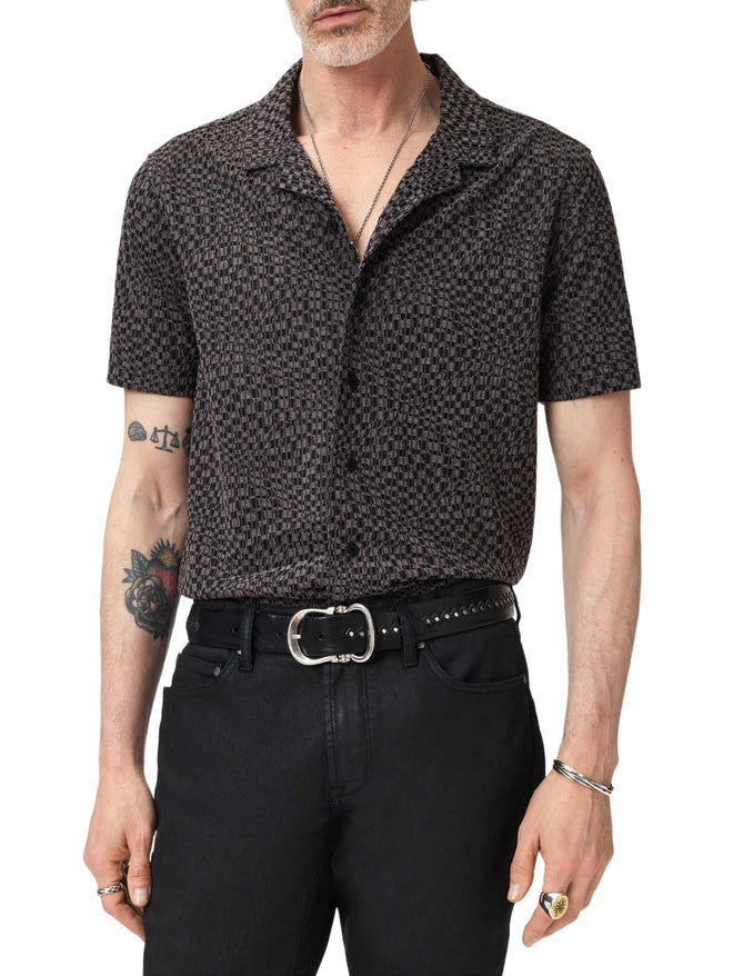 John Varvatos Cillian SS Camp Collar In Jacquard