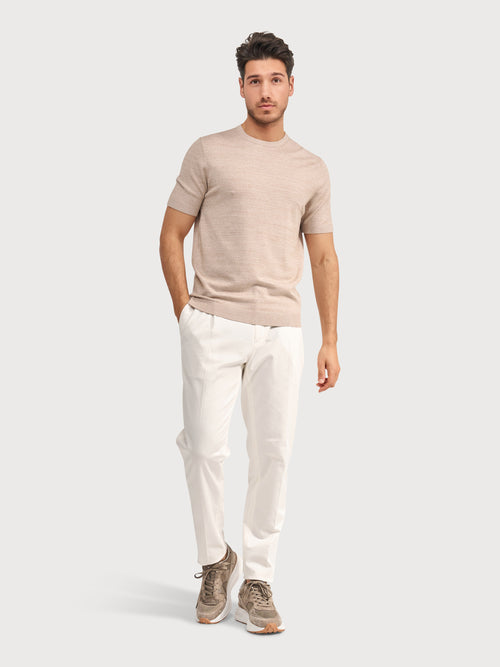 Redefine your basics with the Luxe Knit Tee. Soft, breathable, and refined, this versatile essential offers a sleek look to elevate your everyday style.