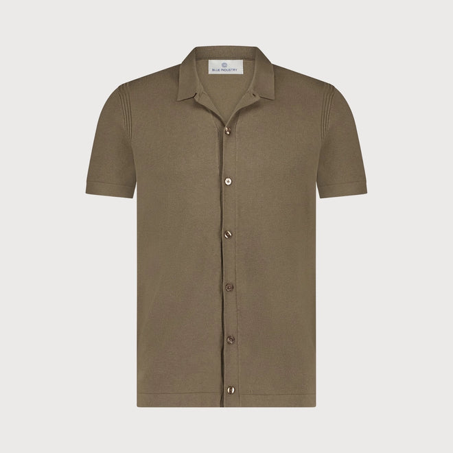 BLUE INDUSTRY KNITTED DOORKNOOP POLO