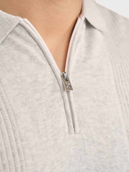 Blue Industry Elevated Knit Zip Polo