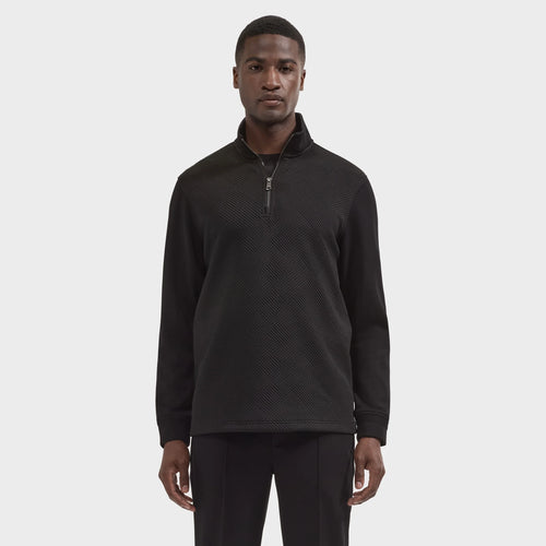 Bugatchi Soft Touch™ Geometric Jacquard Quarter-Zip