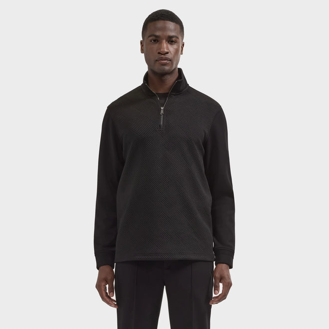 Bugatchi Soft Touch™ Geometric Jacquard Quarter-Zip