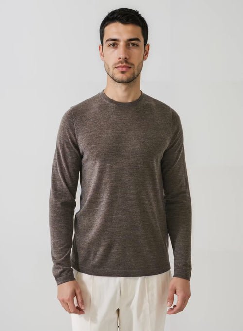 Patrick Assaraf Long Sleeves Extra Fine Merino Crewneck Sweater