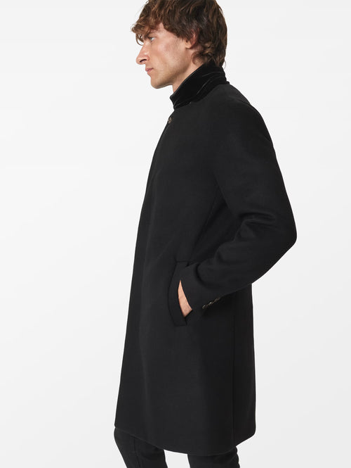 John Varvatos Rhett Wool Coat With Hidden Button Plackets
