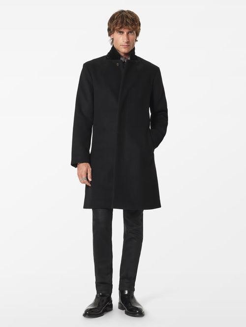 John Varvatos Rhett Wool Coat With Hidden Button Plackets