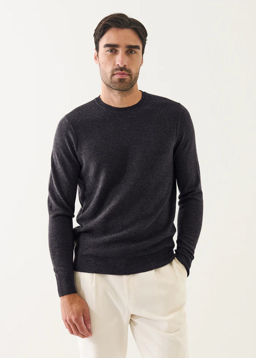 PATRICK ASSARAF MERINO TEXTURED CREWNECK
