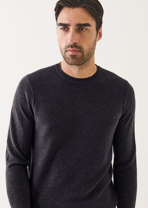 PATRICK ASSARAF MERINO TEXTURED CREWNECK