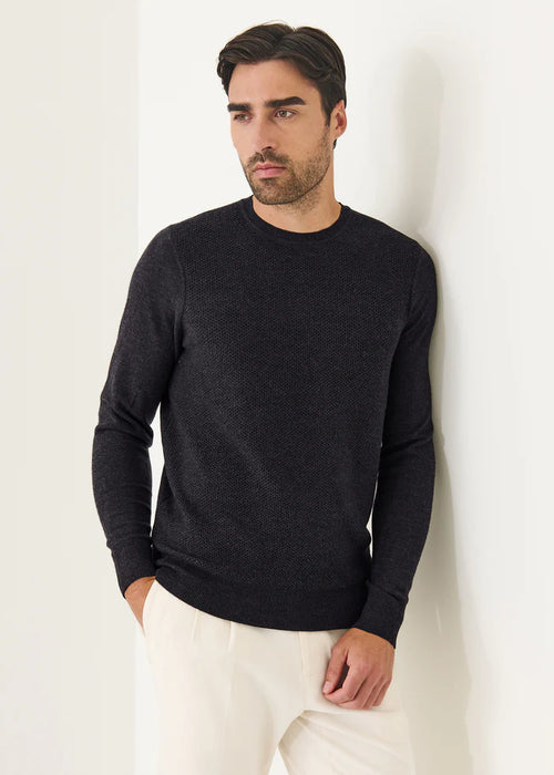 PATRICK ASSARAF MERINO TEXTURED CREWNECK
