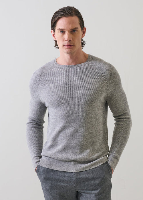Patrick Assaraf Merino Wool Ribbed Crewneck