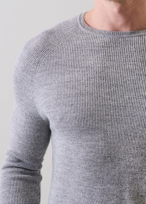 Patrick Assaraf Merino Wool Ribbed Crewneck