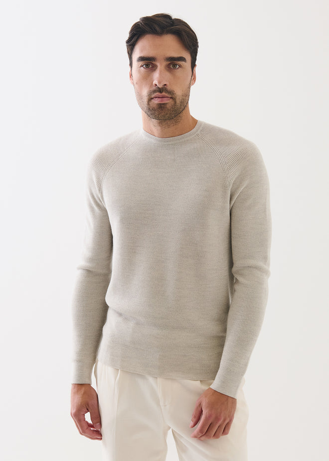 PATRICK ASSARAF MERINO RAG RIB CREW