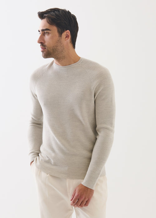 PATRICK ASSARAF MERINO RAG RIB CREW