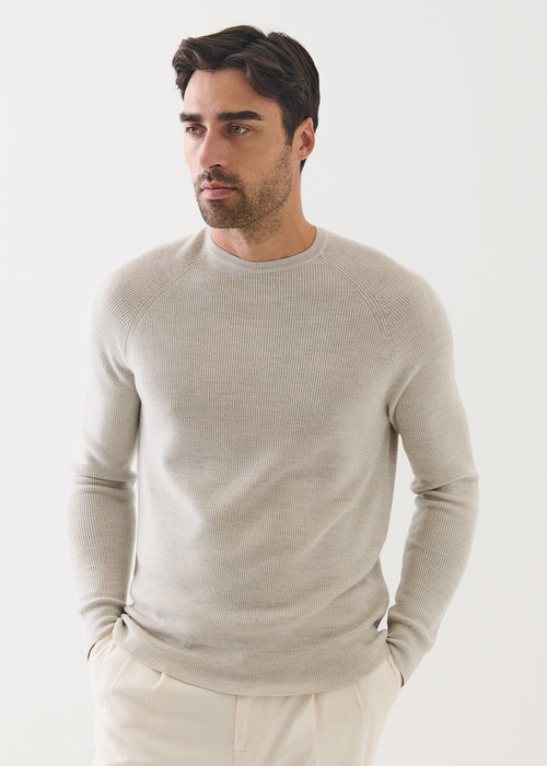 PATRICK ASSARAF MERINO RAG RIB CREW