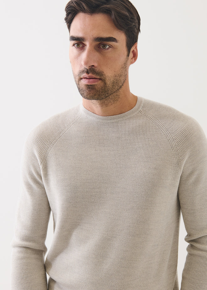 PATRICK ASSARAF MERINO RAG RIB CREW