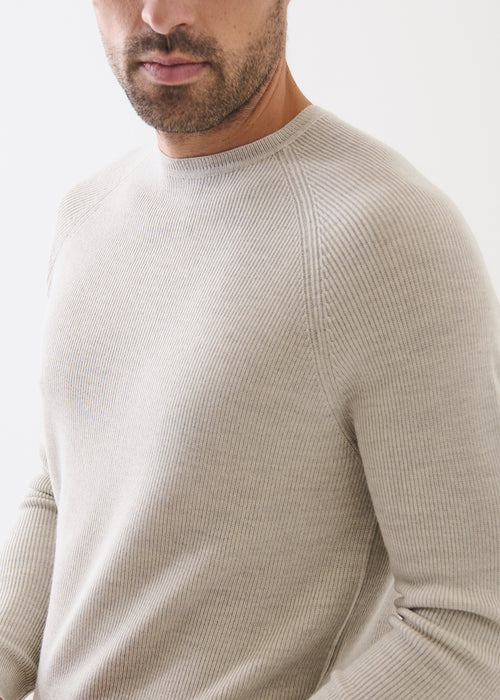 PATRICK ASSARAF MERINO RAG RIB CREW