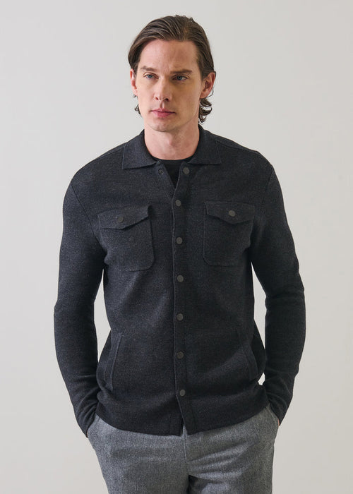 Patrick Assaraf Milano Stitch Snap Front Shirt Jacket