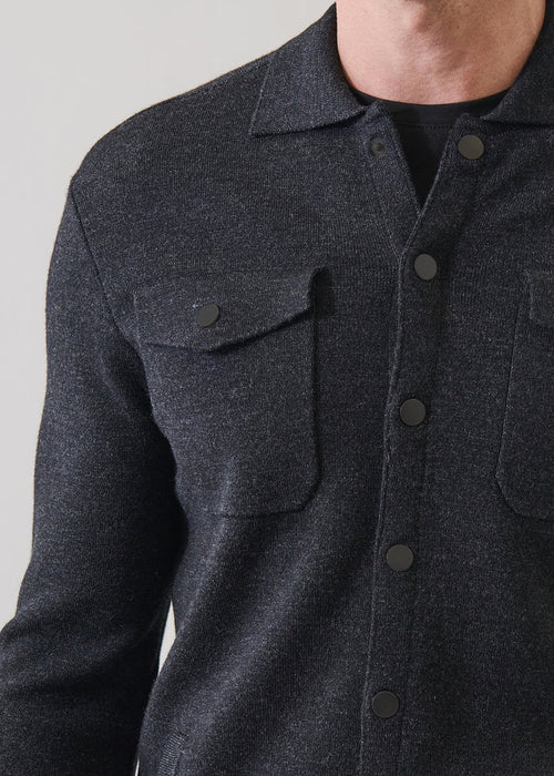 Patrick Assaraf Milano Stitch Snap Front Shirt Jacket