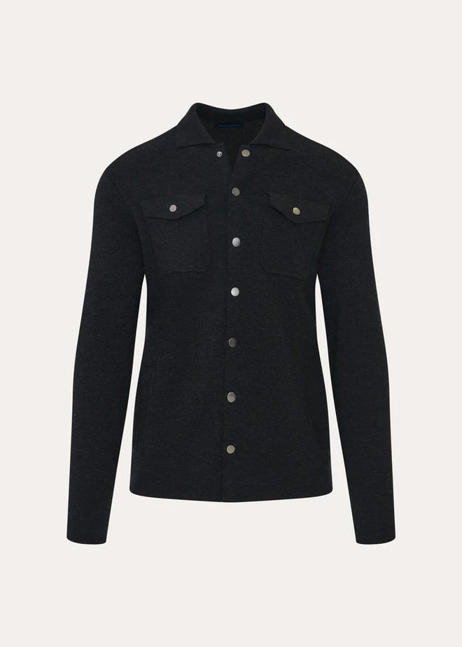 Patrick Assaraf Milano Stitch Snap Front Shirt Jacket