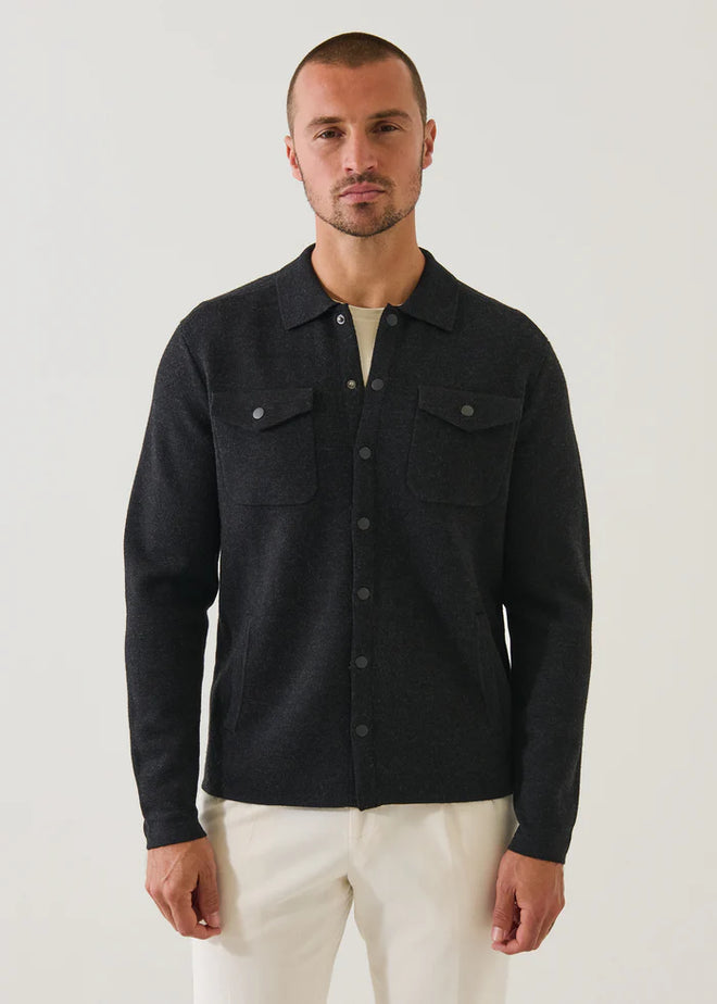 PATRICK ASSARAF MERINO MILANO STITCH OVERSHIRT