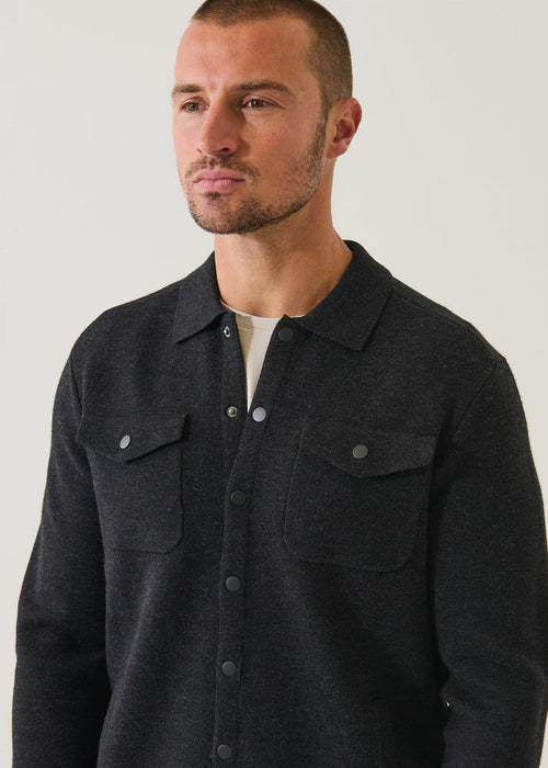 PATRICK ASSARAF MERINO MILANO STITCH OVERSHIRT
