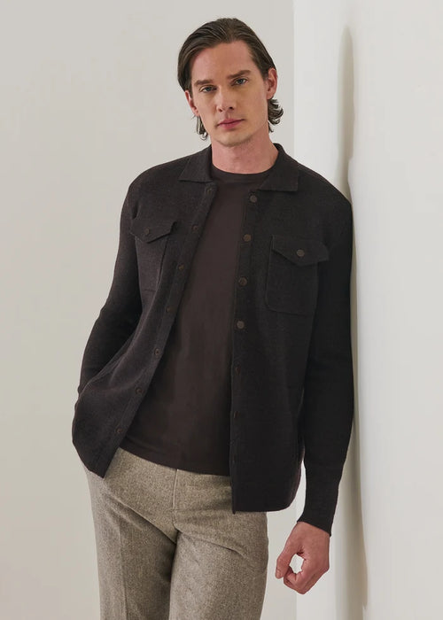 Patrick Assaraf Milano Stitch Snap Front Shirt Jacket