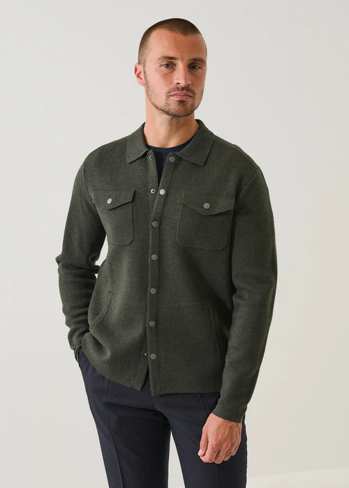 PATRICK ASSARAF MERINO MILANO STITCH OVERSHIRT