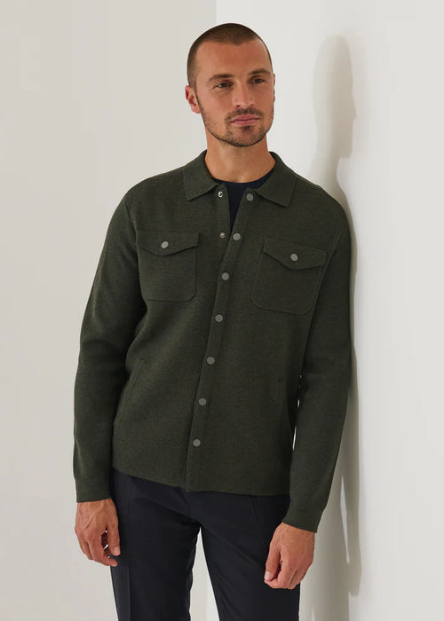 PATRICK ASSARAF MERINO MILANO STITCH OVERSHIRT