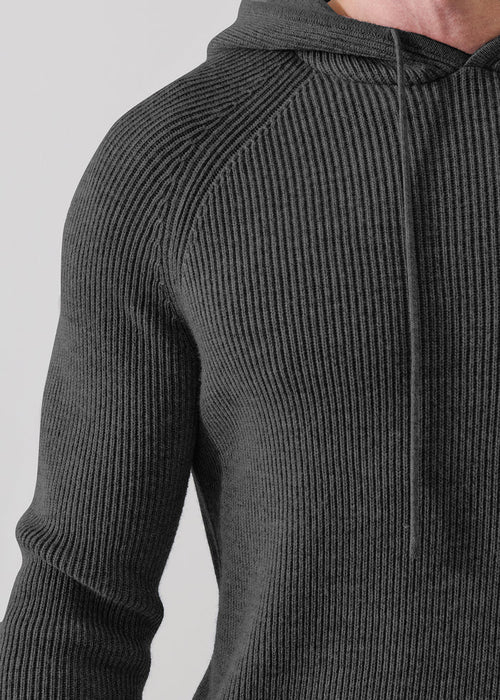Patrick Assaraf Merino Ribbed Hoodie