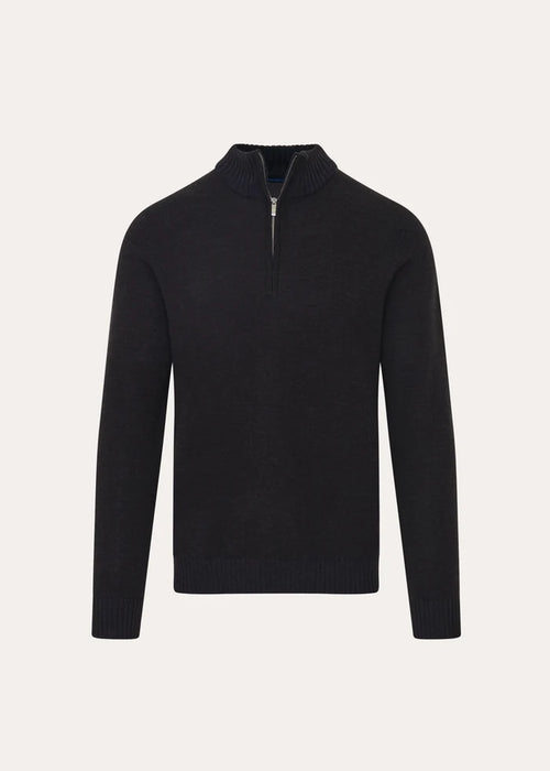 Patrick Assaraf Merino Plaited Quarter Zip