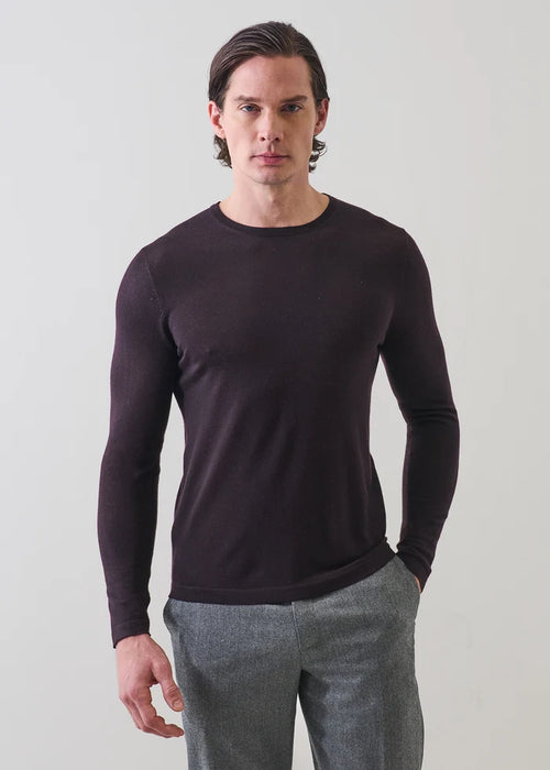Patrick Assaraf Long Sleeves Extra Fine Merino Crewneck Sweater