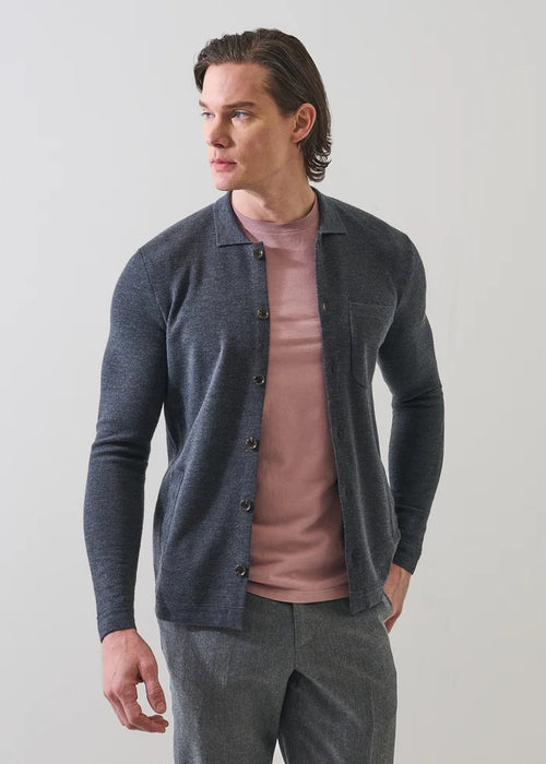 Patrick Assaraf Extra-Fine Merino Wool Milano Stitch Shirt Jacket