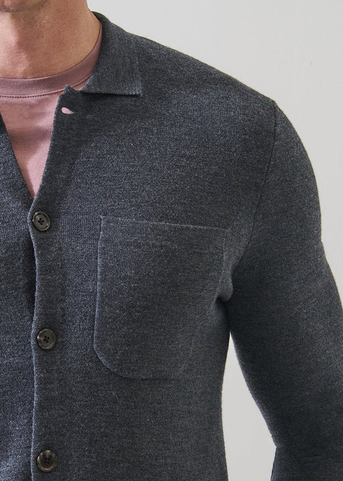 Patrick Assaraf Extra-Fine Merino Wool Milano Stitch Shirt Jacket