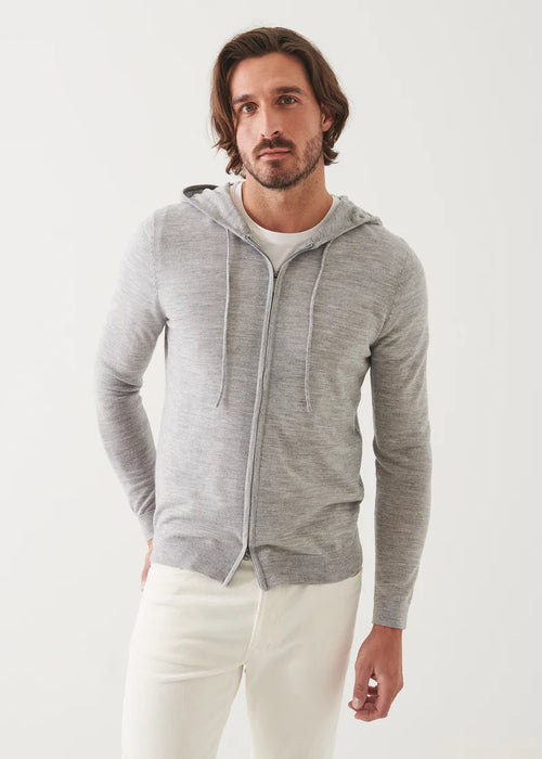 PATRICK ASSARAF EXTRA-FINE MERINO FULL ZIP HOODIE P114H01