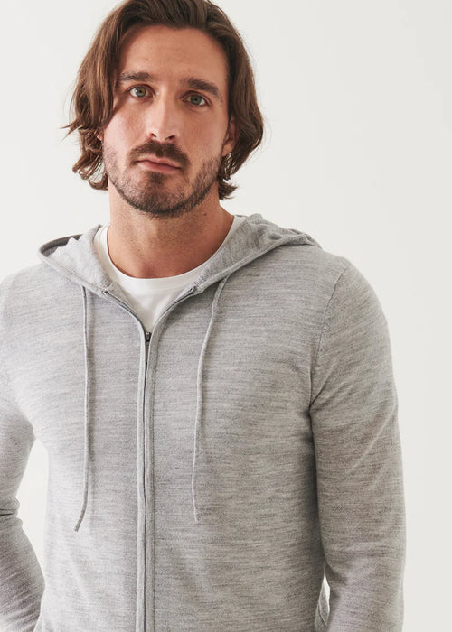 PATRICK ASSARAF EXTRA-FINE MERINO FULL ZIP HOODIE P114H01