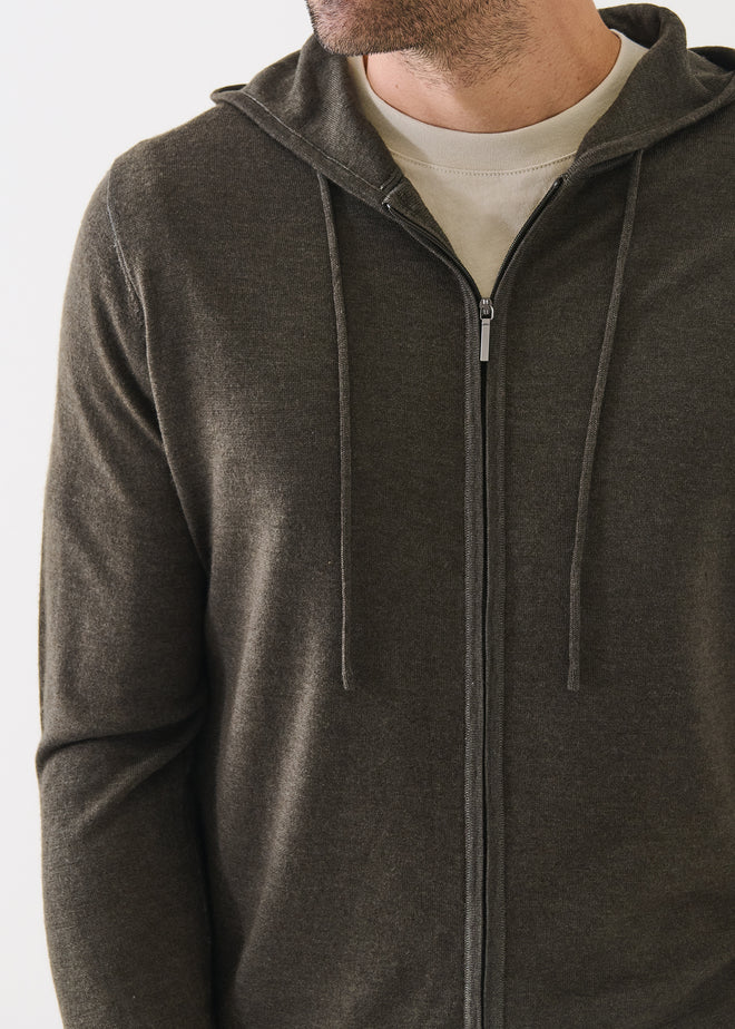 PATRICK ASSARAF MERINO ZIP-UP HOODIE