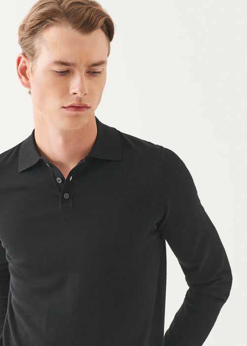 PATRICK ASSARAF EXTRA-FINE MERINO BUTTON POLO