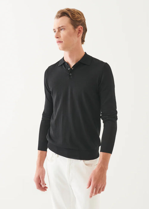 PATRICK ASSARAF EXTRA-FINE MERINO BUTTON POLO