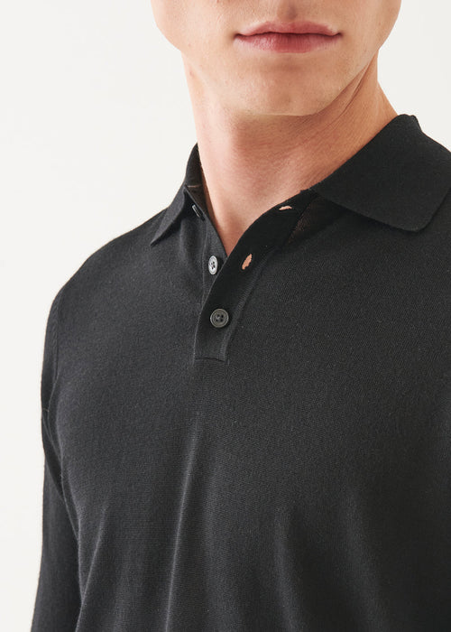 PATRICK ASSARAF EXTRA-FINE MERINO BUTTON POLO