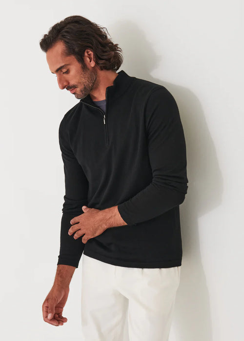 PATRICK ASSARAF EXTRA-FINE MERINO QUARTER ZIP