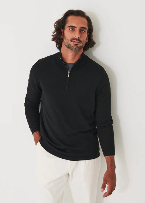 PATRICK ASSARAF EXTRA-FINE MERINO QUARTER ZIP