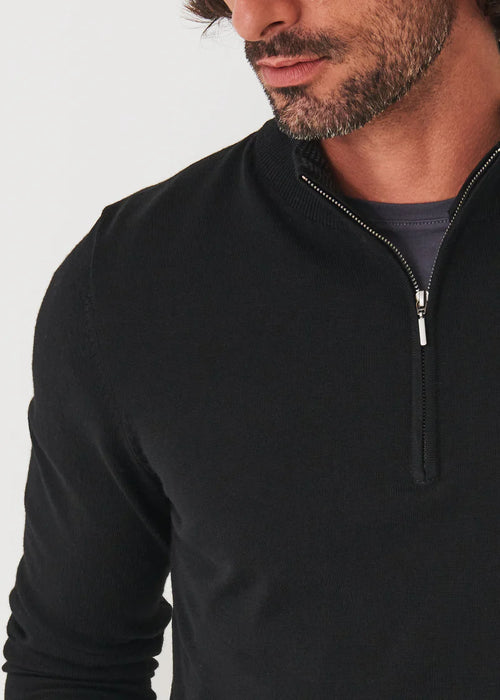 PATRICK ASSARAF EXTRA-FINE MERINO QUARTER ZIP