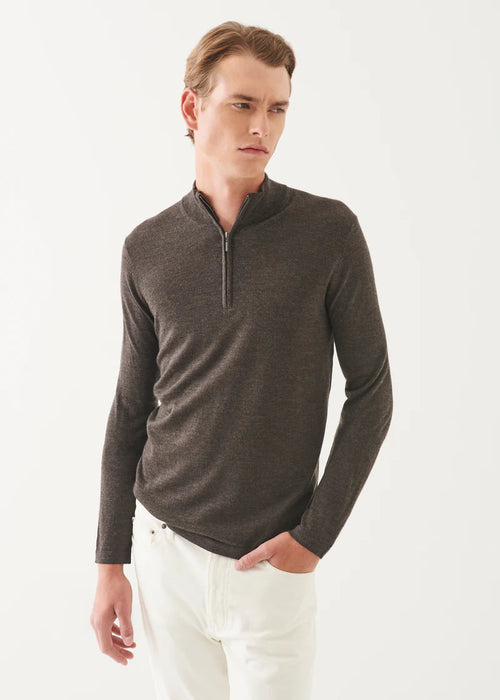 PATRICK ASSARAF EXTRA-FINE MERINO QUARTER ZIP