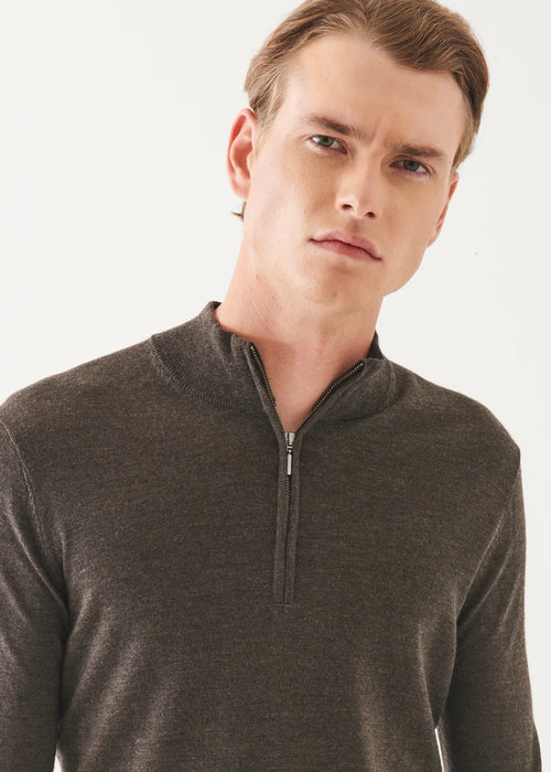 PATRICK ASSARAF EXTRA-FINE MERINO QUARTER ZIP